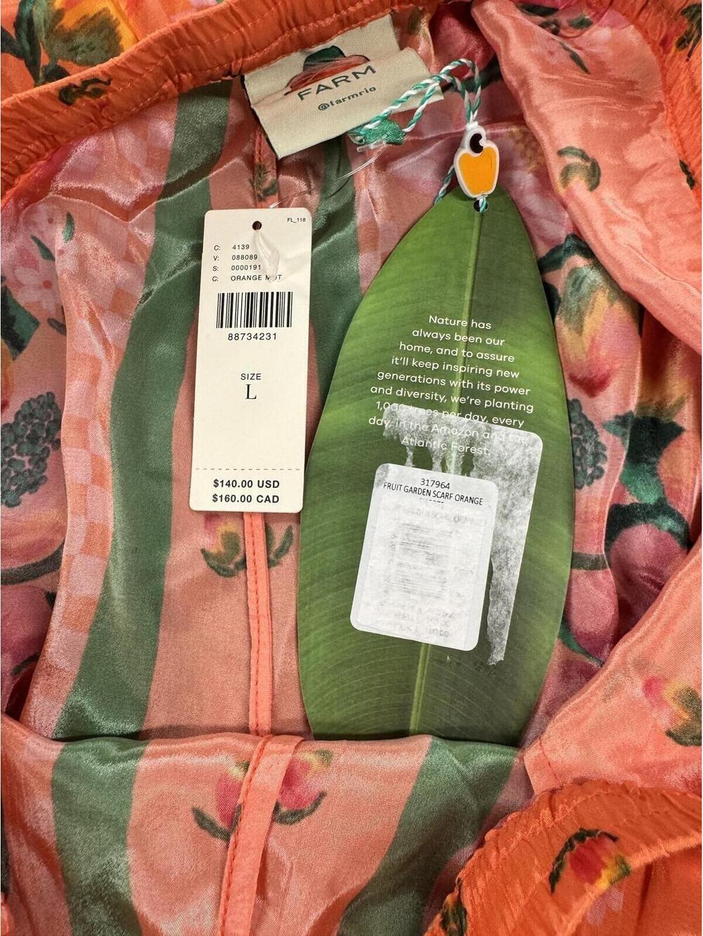 Farm Rio | Large | Fruit Garden Orange BRAND NEW - Picture 5 of 9